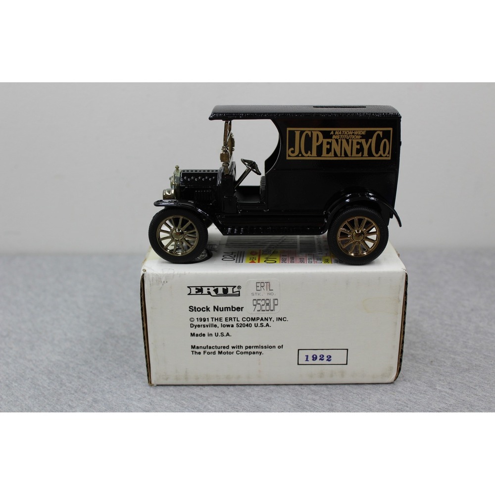 ERTL Toy Bank Black JC Penney 1912 Ford‎ Model T Delivery Van Diecast